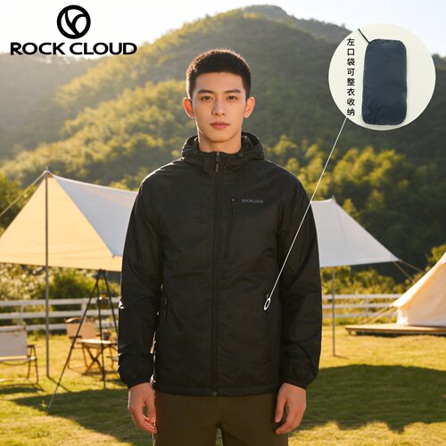 RockCloud连帽防泼可收纳夹克