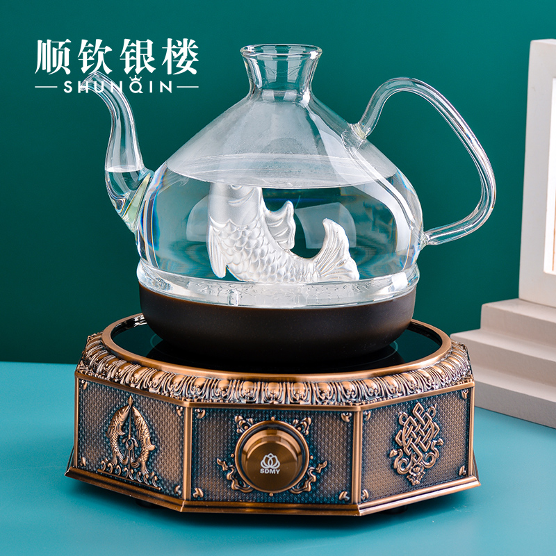 順欽銀樓純銀燒水壺s999雅致泡茶