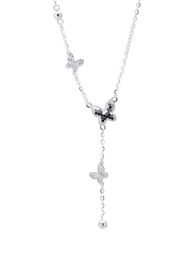 顺钦银楼S999足银碎冰蝴蝶项链