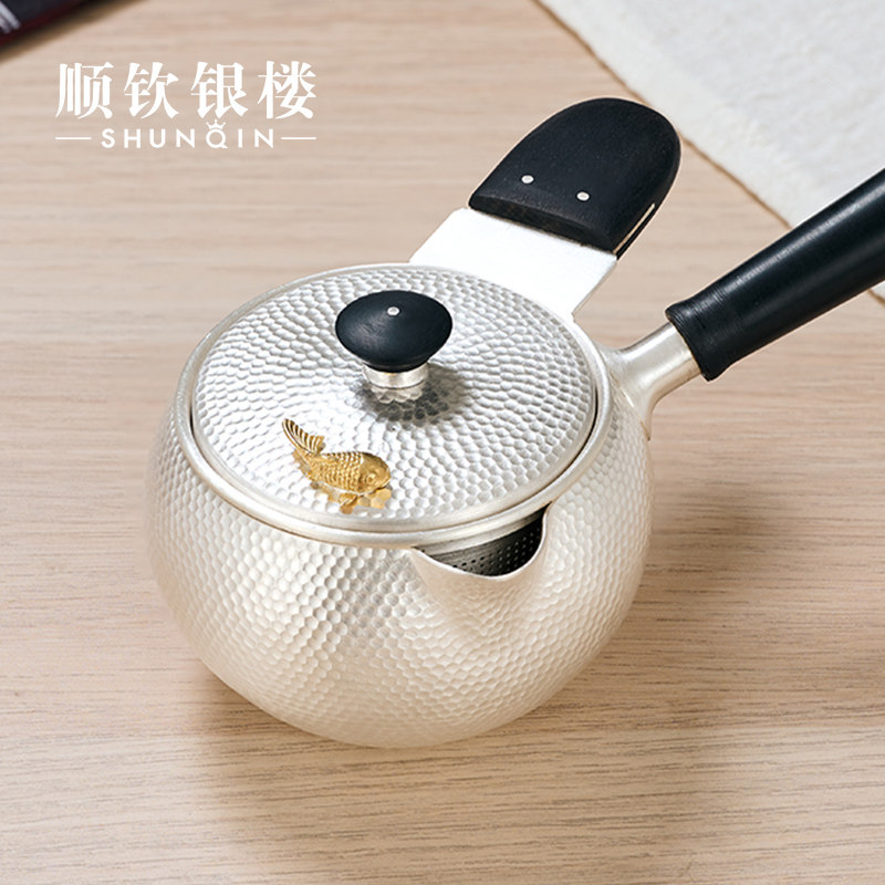 顺钦银楼足银锦鲤泡茶壶礼物