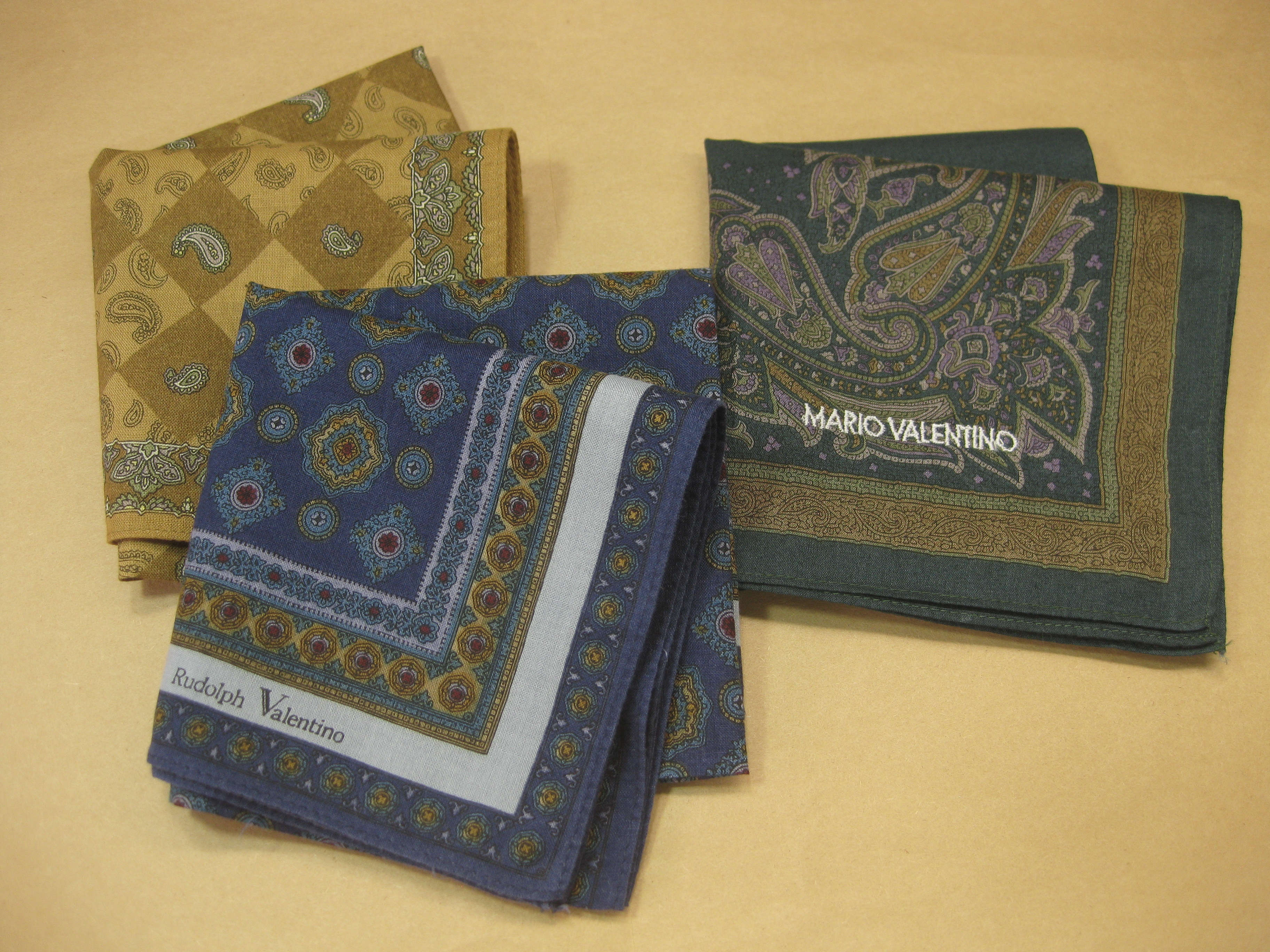 古着vintage复古莫兰迪纯棉轻奢巴洛克印花日系小方巾口袋巾手帕2