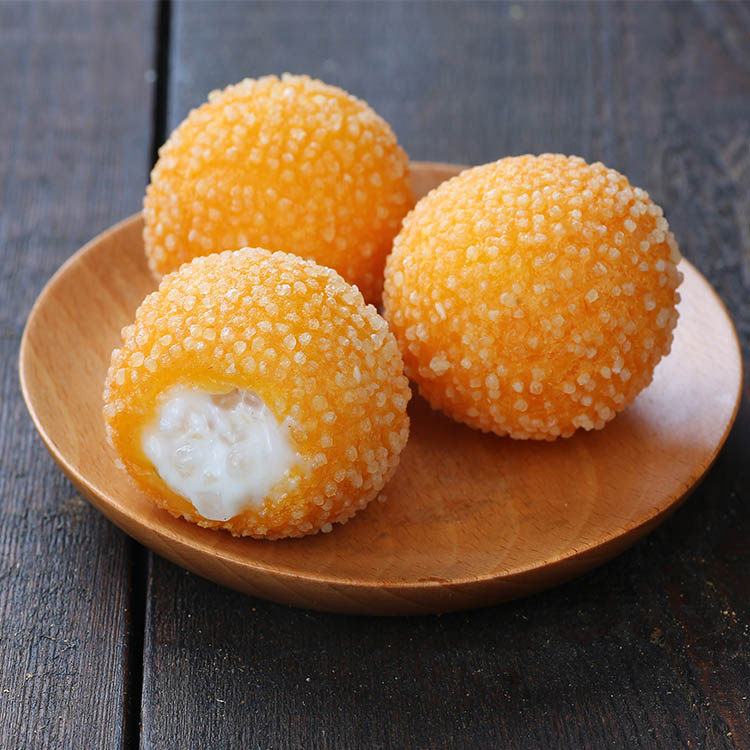 椰汁流心球椰汁西米球饭店速冻点心油炸小吃食品美食甜品糕点新品