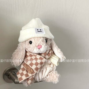 15cm通用可爱帽子格子围巾套装 jellycatyummy兔衣服13 仅衣服