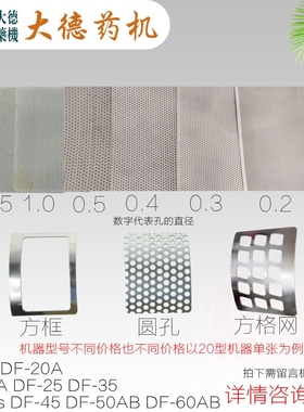 大德牌流水式粉碎机各种规格筛网片DF15 20 25 35 40 45 50 60