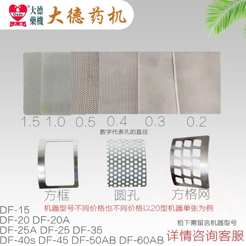 大德牌流水式粉碎机筛网片