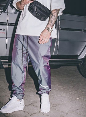 特价 Fear of God Essentials FOG镭射反光休闲抽绳束口长裤