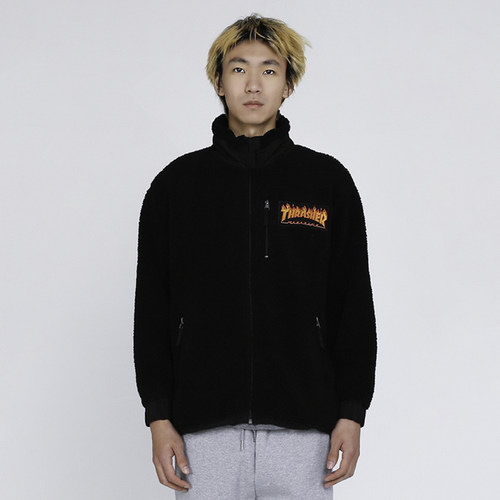 限定thrasher刺绣棉服宽松
