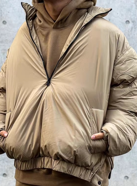 正品现货 FOG Fear Of God Essentials 纯色宽松半拉链保暖棉服潮