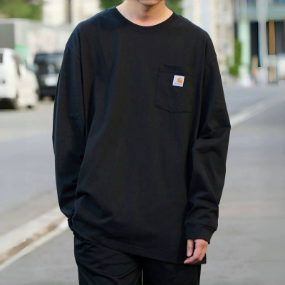 正品 Carhartt K126卡哈特T恤男女工装宽松纯色重磅打底圆领长袖