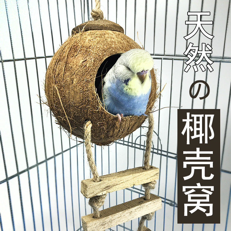 包邮椰壳鸟窝壳窝鹦鹉椰窝鸟巢仓鼠繁殖窝金丝熊用品用具防咬