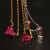 心 原版 定制红宝石爱心项链925银桃心锁骨链Star神秘 纯银包售后