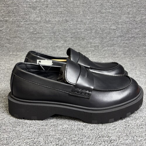 新款西班牙Za男士学院风厚底小皮鞋百搭一脚蹬松糕底乐福鞋