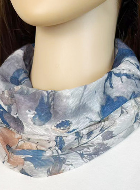 夏季挂耳冰丝防晒面罩女遮全脸防紫外线护颈脖子围脖套头骑行面纱