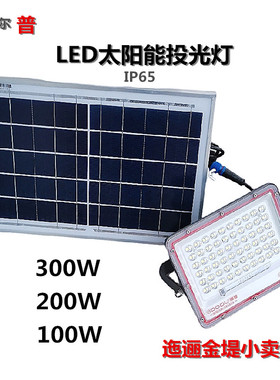 博普LED太阳能投光灯户外防雨灯泛光灯庭院灯节能灯100W200W300W