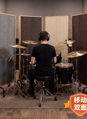 实木移动双面吸音屏降噪可定制