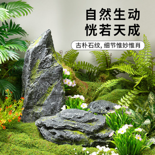 仿真石头玻璃钢假石头户外庭园造景假山园林装 饰山水石景观摆件