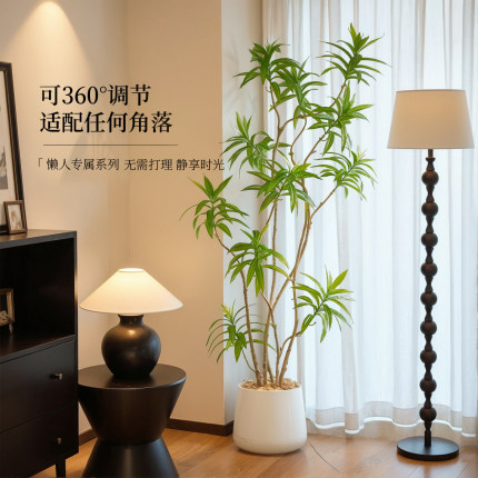 百合竹仿真绿植高端轻奢室内客厅电视柜落地摆件仿生植物盆栽假树