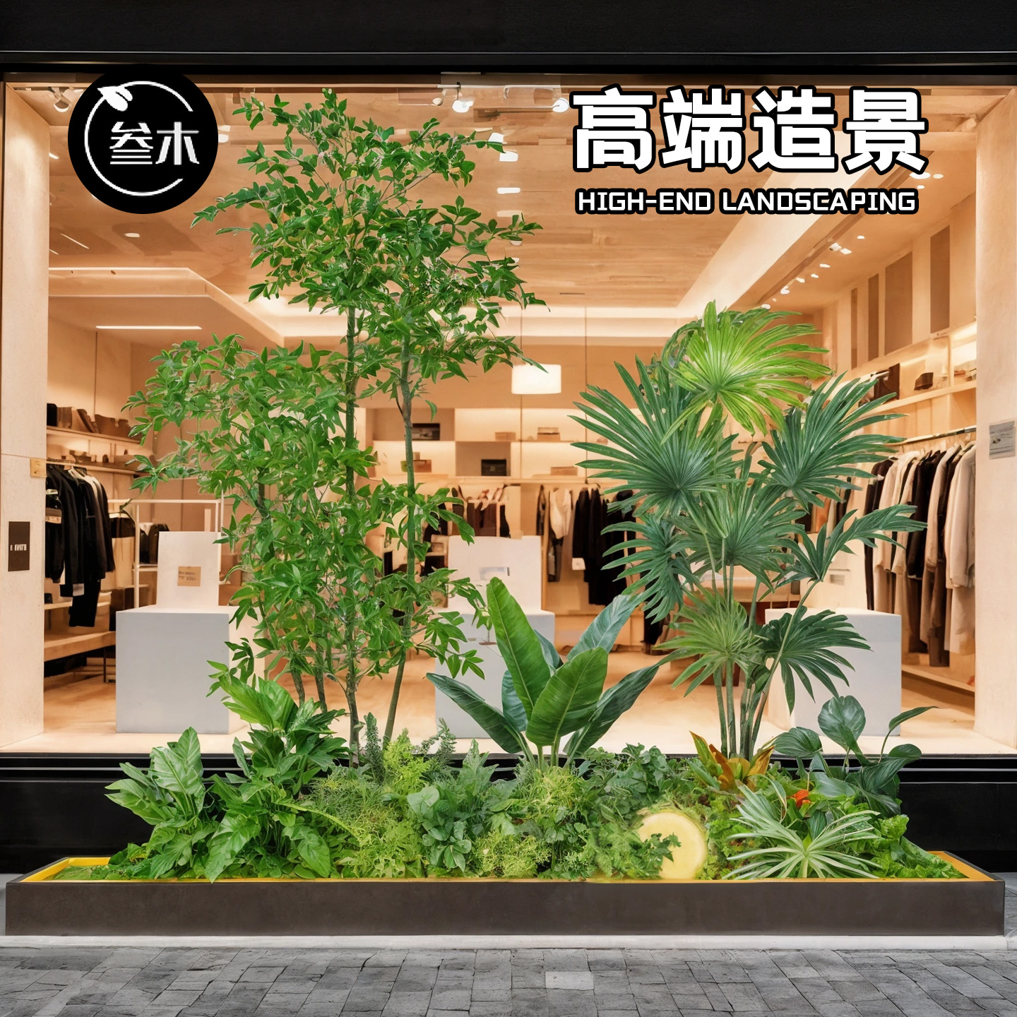 高级感仿生绿植南天竹造景装饰