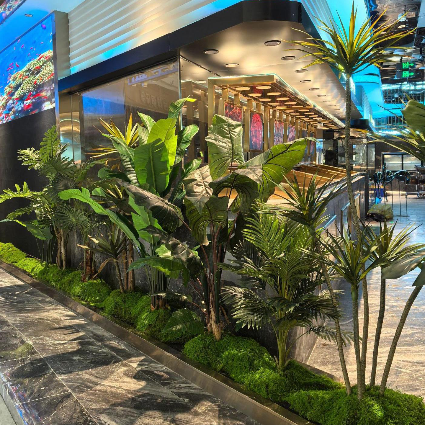 餐厅仿真绿植造景室外景观组合