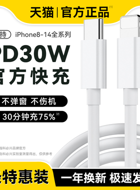 科必兴 30W快充适用iPhone13苹果ipad平板14数据线快充12promax充电器线x套装PD20W线7plus冲8p闪充typec手机