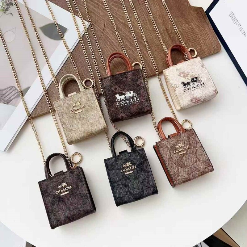 适用欧美潮牌AirPodspro无线蓝牙耳机琴谱耳机包专柜同款皮质长链保护套轻奢简约高级苹果华为小米通用名媛小