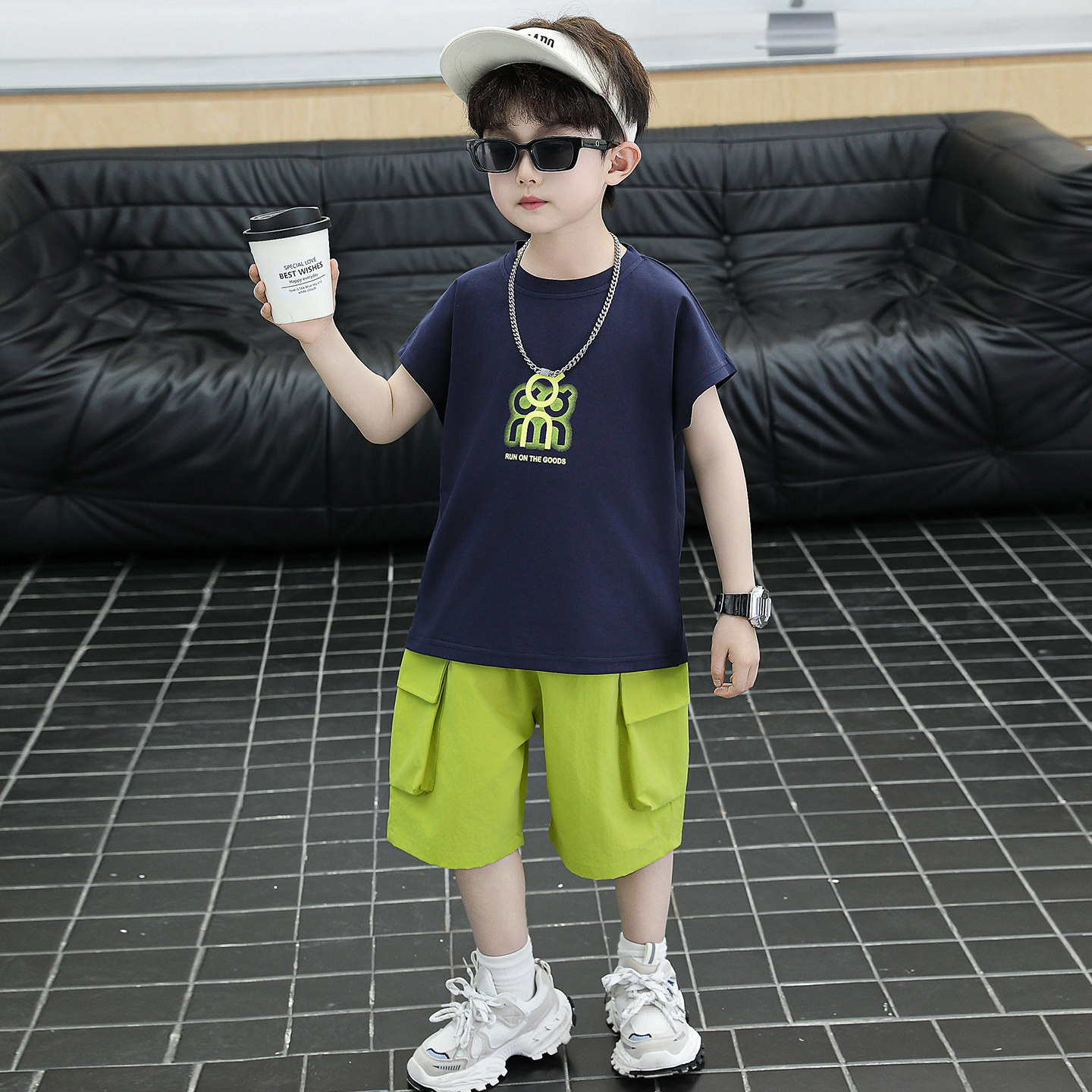 男童夏季休闲运动服两件套棒球服