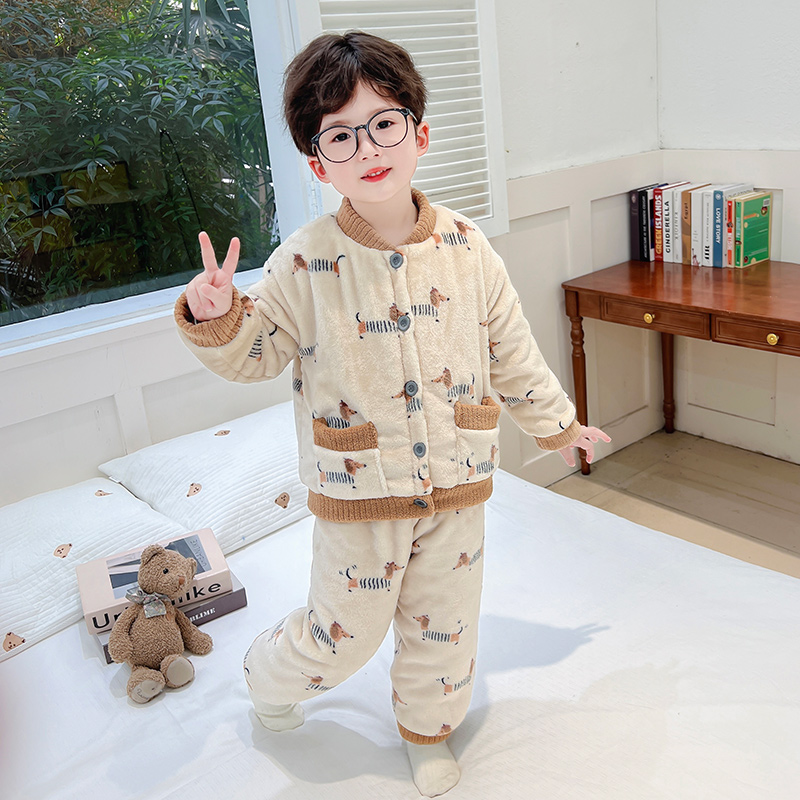 儿童法兰绒家居服套装