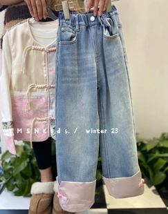 清仓捡漏~新品国风盘扣羽绒服外套2024冬装女童新年战袍白鸭绒