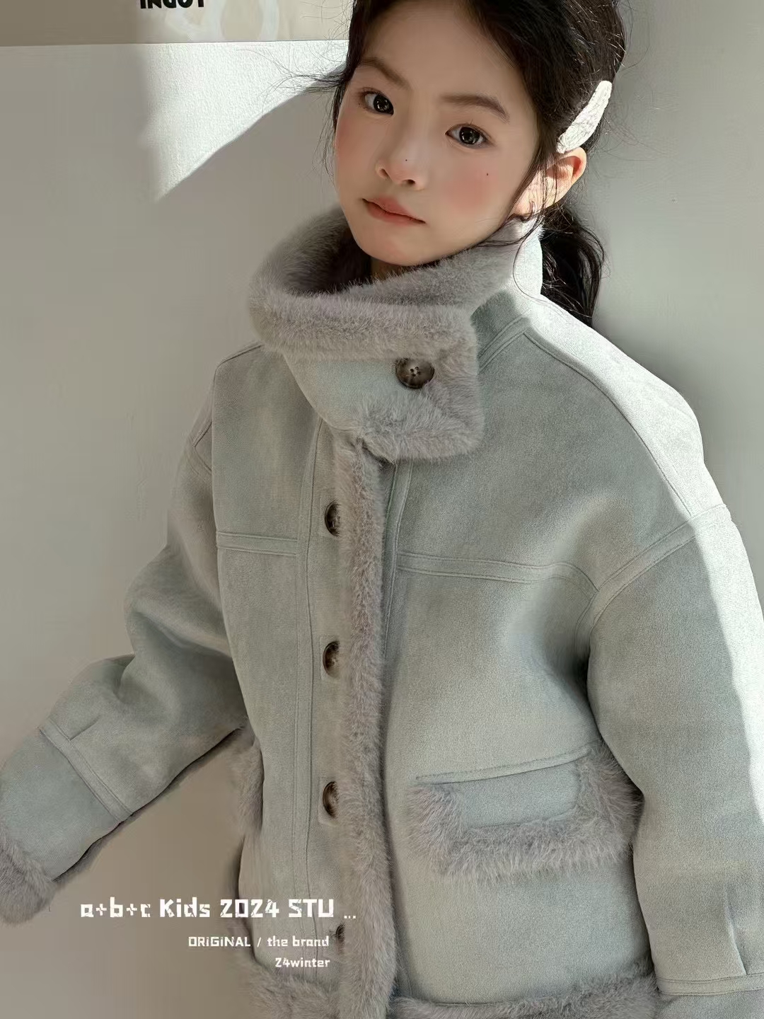 清仓捡漏【两面穿】年货女童水貂绒皮毛一体外套冬新款加厚保暖