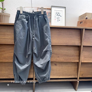 哈比诺童装2025春秋新品男童韩版宽松工装裤女童登山裤休闲运动裤