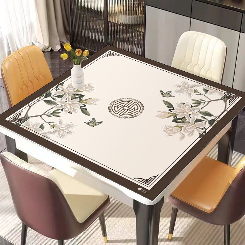 ins风中式复古防水防油桌垫简约正方形餐桌垫防滑防烫耐磨茶几垫