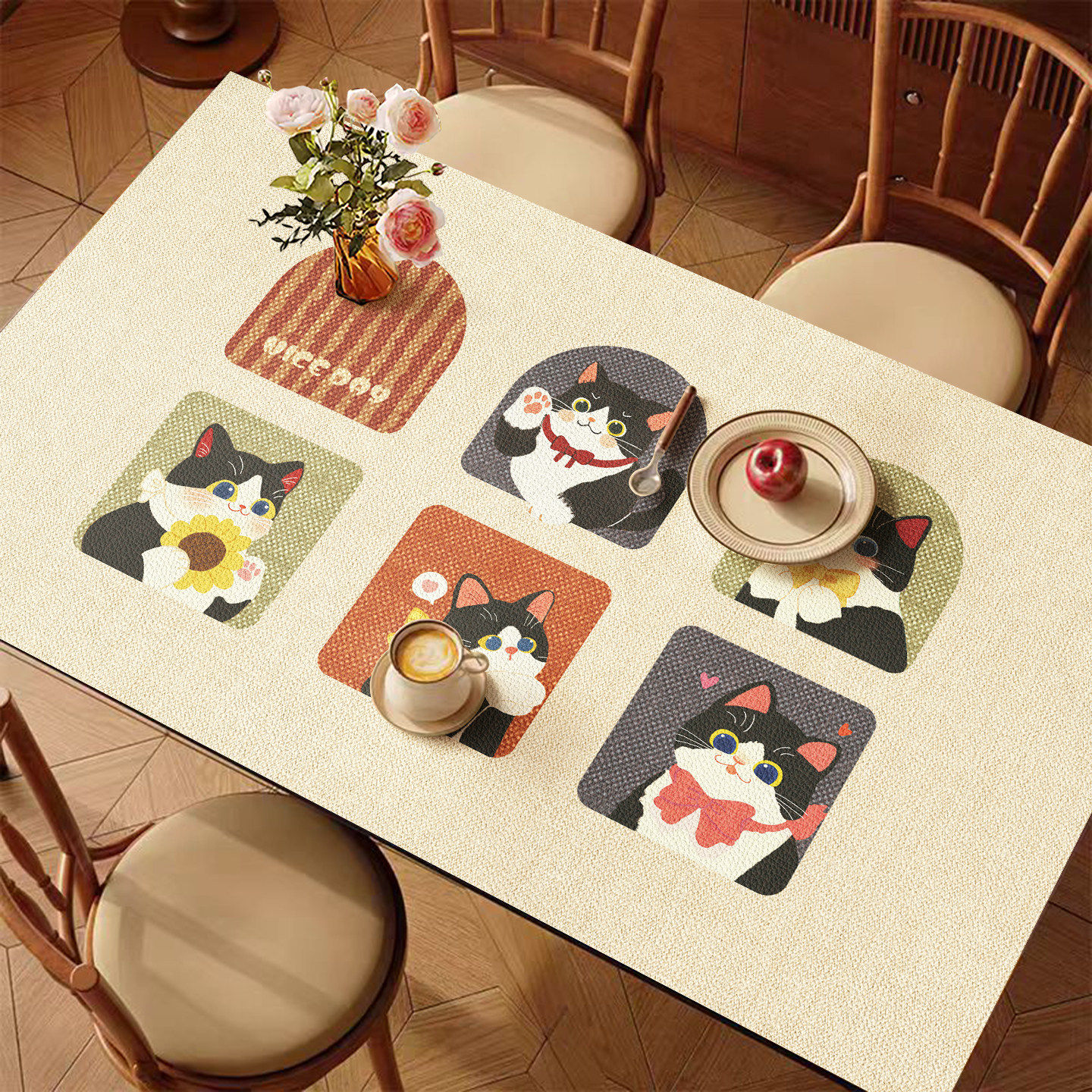 复古防水防油防烫隔热餐桌垫PVC免洗长方形桌布茶几盖垫耐脏垫子,居家布艺,桌布,淘宝优惠券,粉丝福利购,淘宝优惠卷