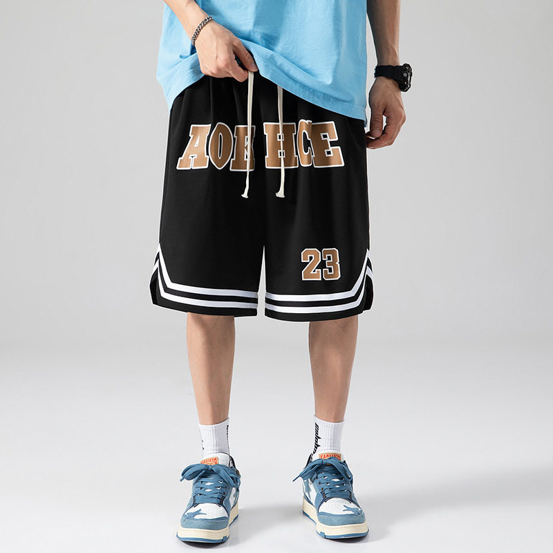 夏季男装短裤潮夏天加肥加大运动休闲外穿五分5分中裤抽绳篮球裤