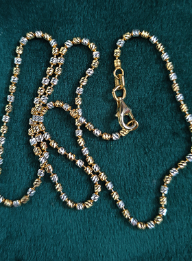 高级感彩银双色短棍项链