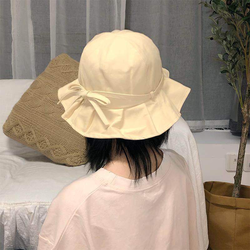 渔夫帽女夏季早春子 小檐鱼荷叶日系甜美防晒渔夫渔夫渔夫荷叶边