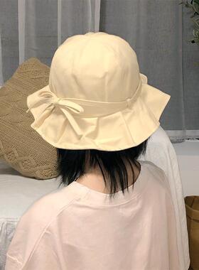渔夫帽女夏季早春子 小檐鱼荷叶日系甜美防晒渔夫渔夫渔夫荷叶边