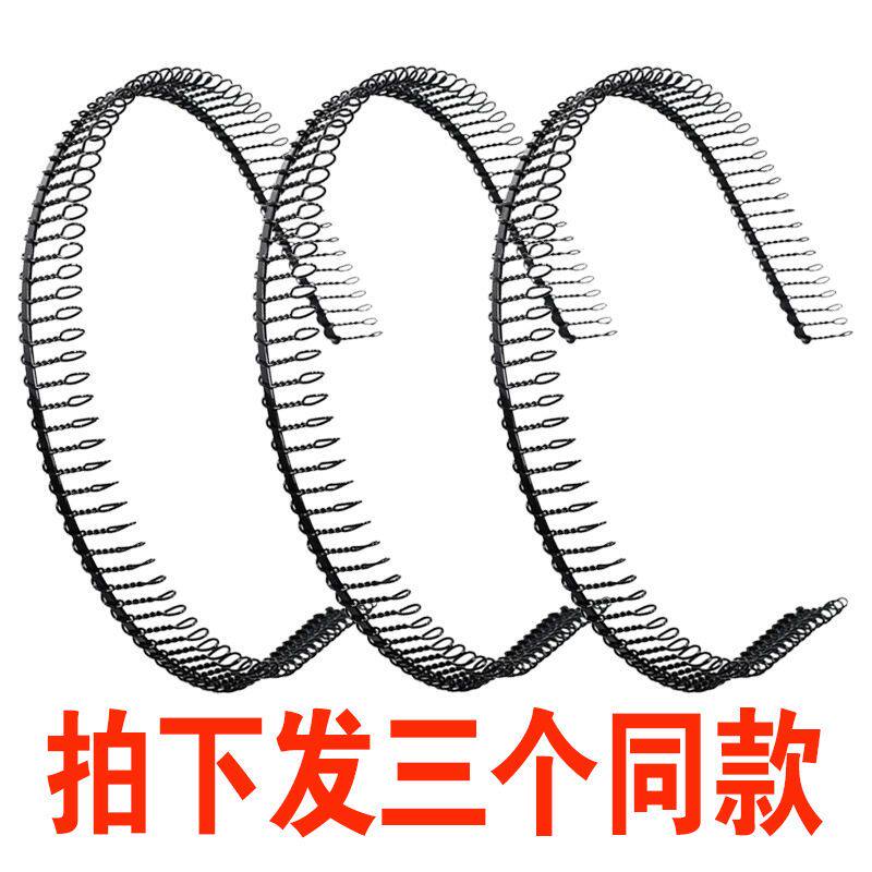 老年人发卡发箍奶奶带齿经典老人发夹黑色刘海铁丝头箍洗脸碎发器
