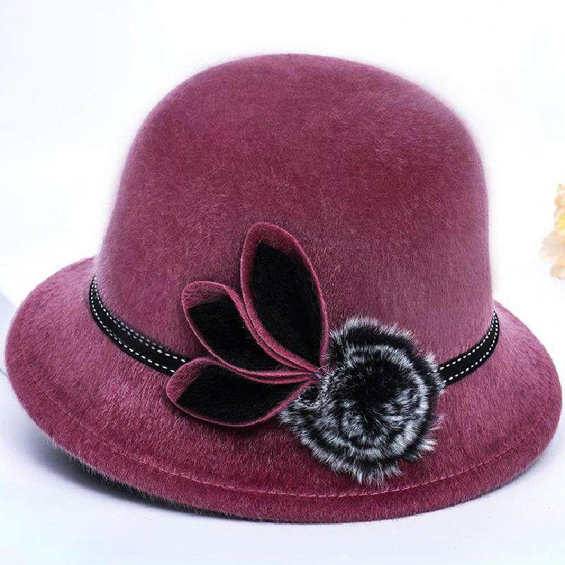 秋冬季毛呢礼帽女新款时尚韩版帽子女复古毡帽名媛防风户外呢子帽