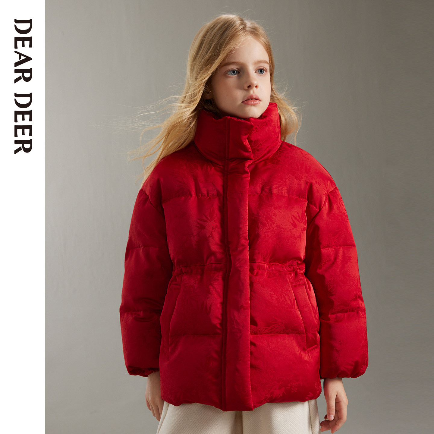 【门店同款】迪迪鹿女童羽绒服2025冬季新款中式立领新年服外套