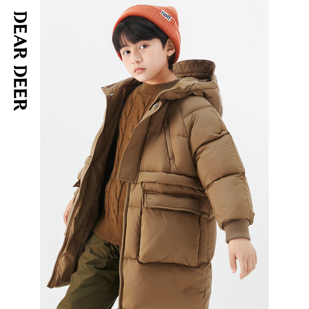 迪迪鹿门店保暖连帽羽绒服加厚