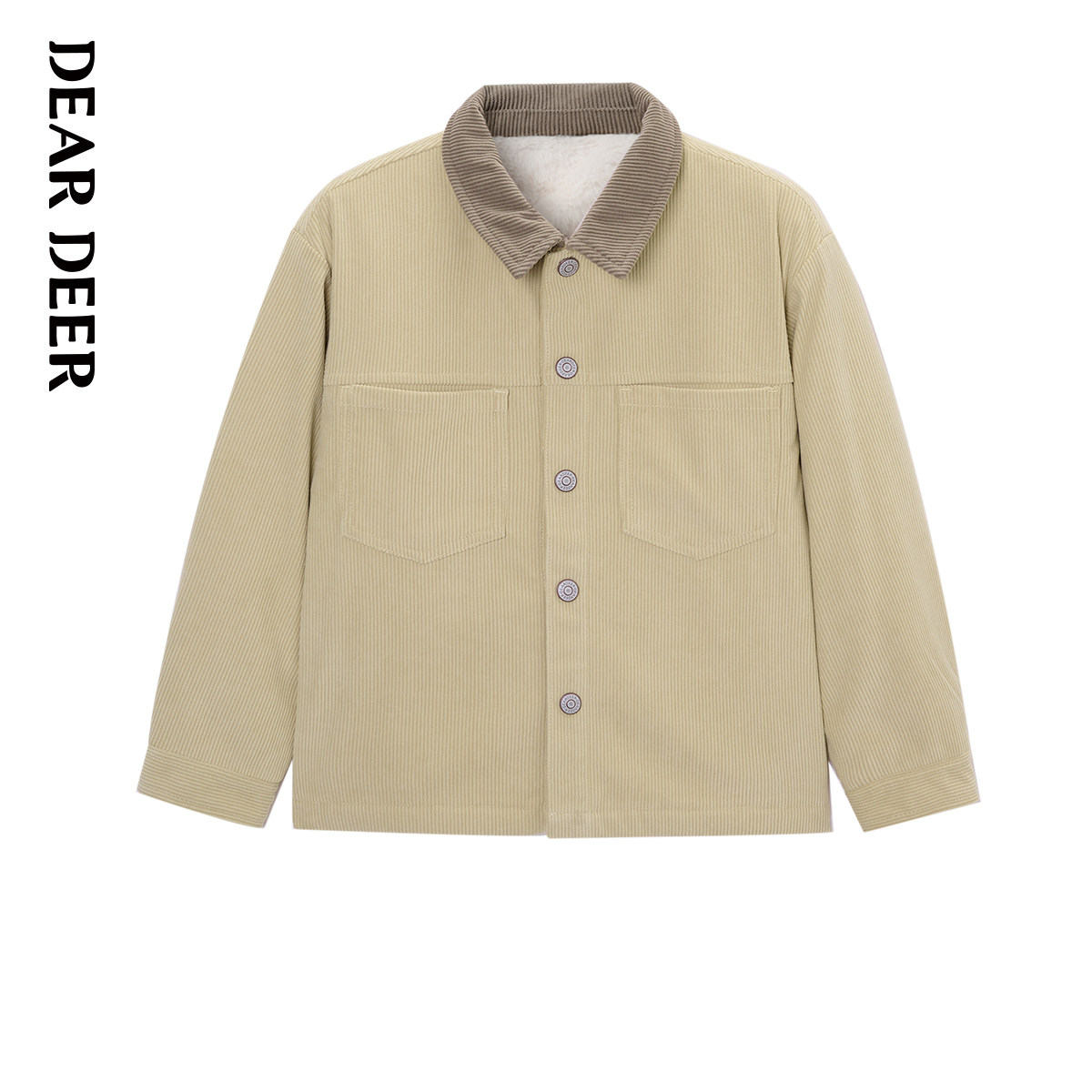 【门店同款】迪迪鹿男童外套冬季儿童加绒加厚保暖外套衬衫款上衣