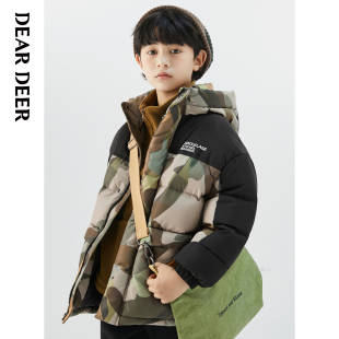 男大童羽绒服冬款 迪迪鹿童装 加厚保暖连帽面包服 清仓