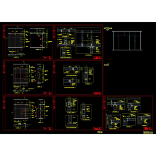 (485)实验室洁净板CAD动态块医院手术室彩钢板工艺做法节点详图