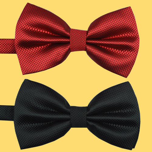 领结男蝴蝶结婚礼新郎大红酒红色伴郎韩版潮暗格子