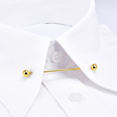 圆头领扣领夹复古男士 领针男士 领带固定杆衬衫 配饰领角夹