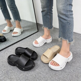 厚底增高小个子踩屎感拖鞋女款夏季2026新款防滑外穿沙滩高跟凉拖