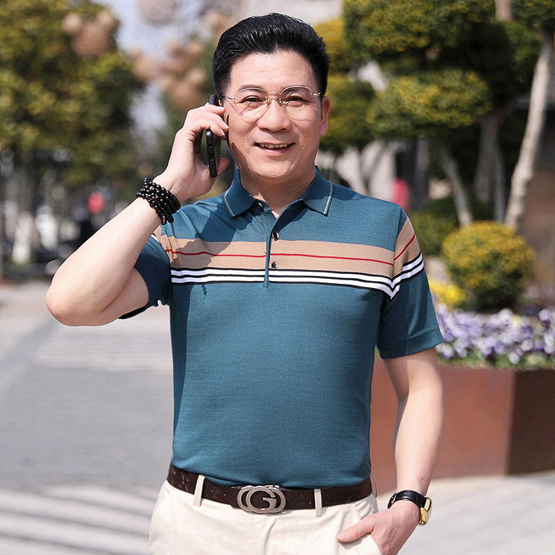 爸爸爷爷装夏季短袖t男士中老年人