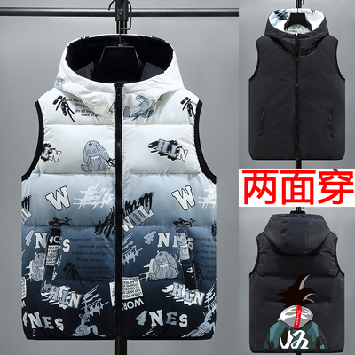 秋冬新款青少年学生胖大童棉马甲