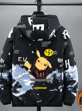 青少年棉服加绒加厚外套学生棉衣