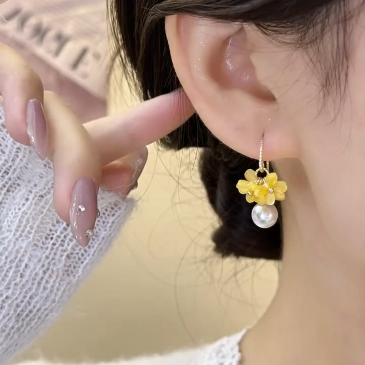 森系甜美花朵桂花珍珠耳环小众简约百搭耳坠女气质耳饰小众高级感,饰品/流行首饰/时尚饰品新,耳环,淘宝优惠券,粉丝福利购,淘宝优惠卷